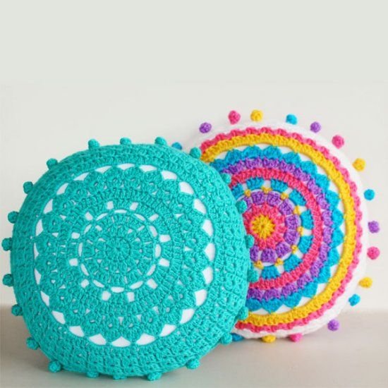 Travesseiro de Crochê Mandala Travesseiro de Crochê Mandala