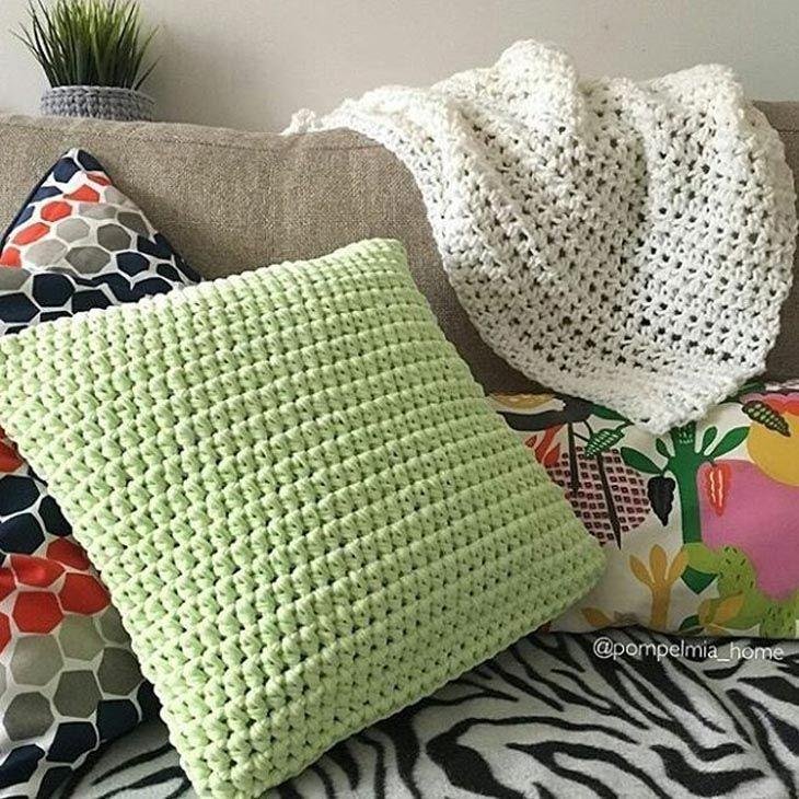 Travesseiro de Crochê Tunisiano Travesseiro de Crochê Tunisiano