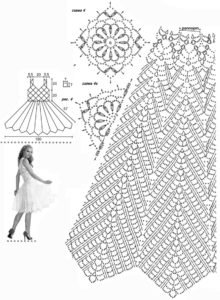 graficos de croche vestido