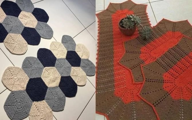 Tapete de Crochê para Cozinha Simples Tapete de Crochê para Cozinha Simples