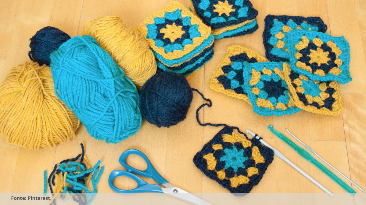 bicos de crochê de pano de prato