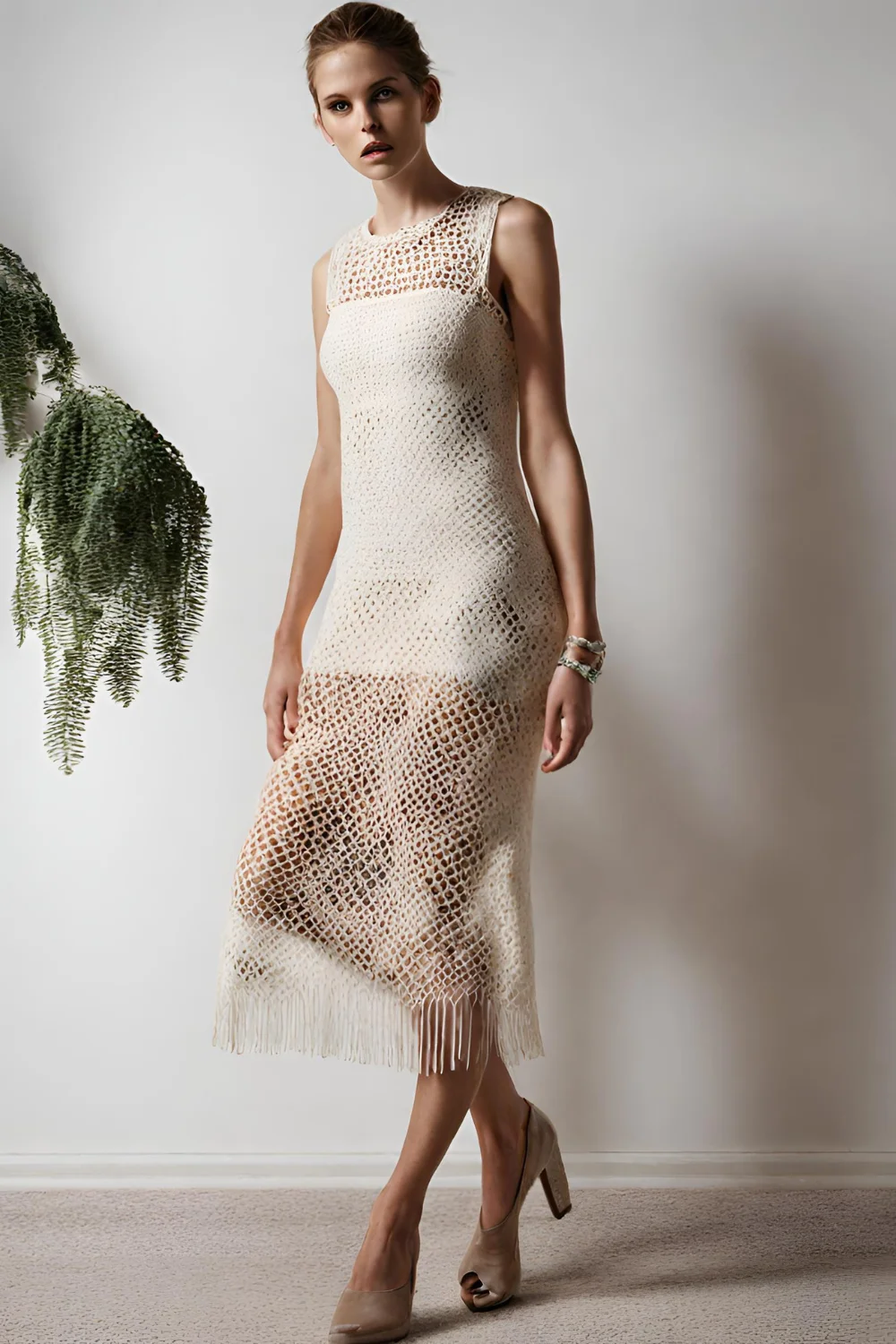 Vestido de crochê adulto