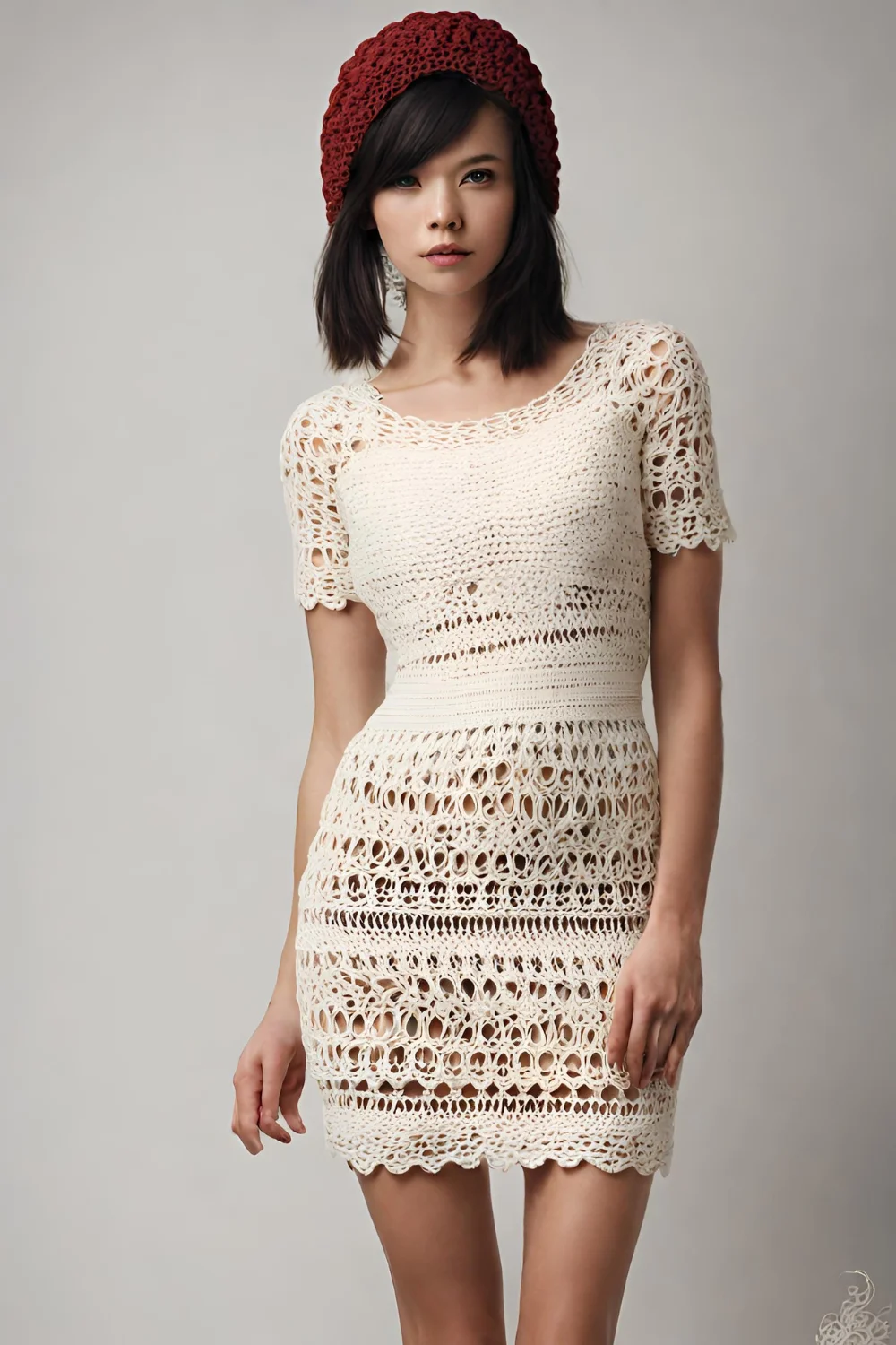 Vestido de crochê adulto