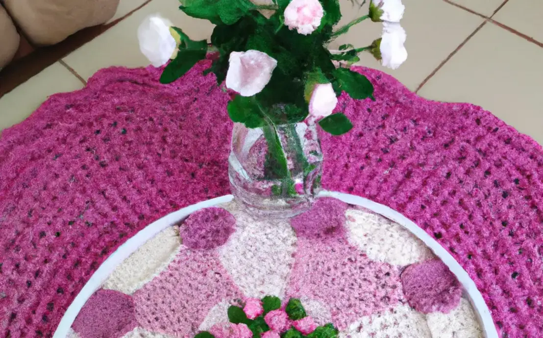 trilho de mesa de croche com flores