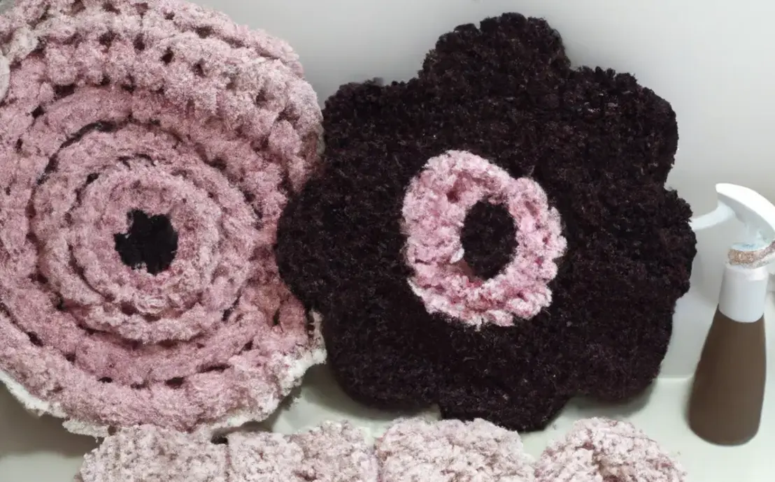 jogo de tapete de banheiro de crochê