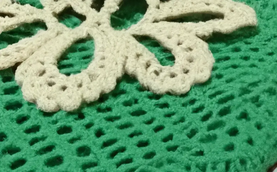 Bico de croche em pano de prato