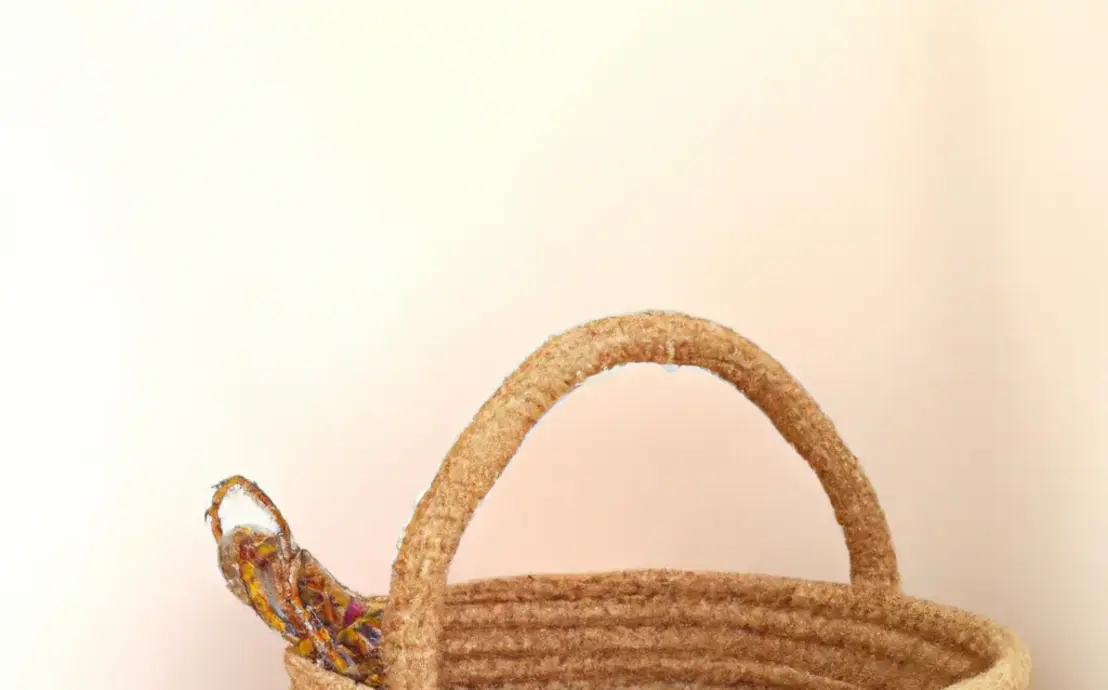 Cesto de croche fio de malha