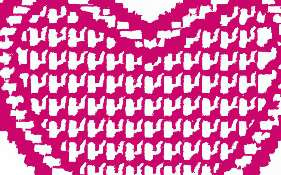 Tapete de crochê de coração