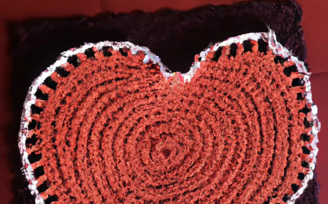 Tapete de croche coração