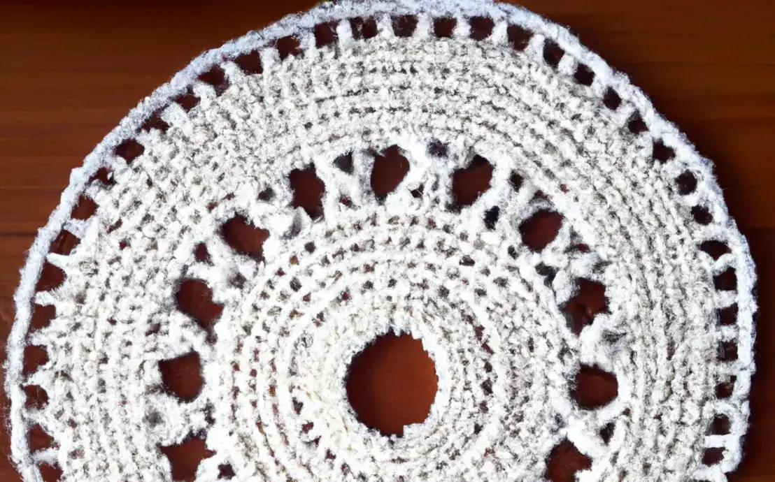 Tapete de crochê redondo para sala