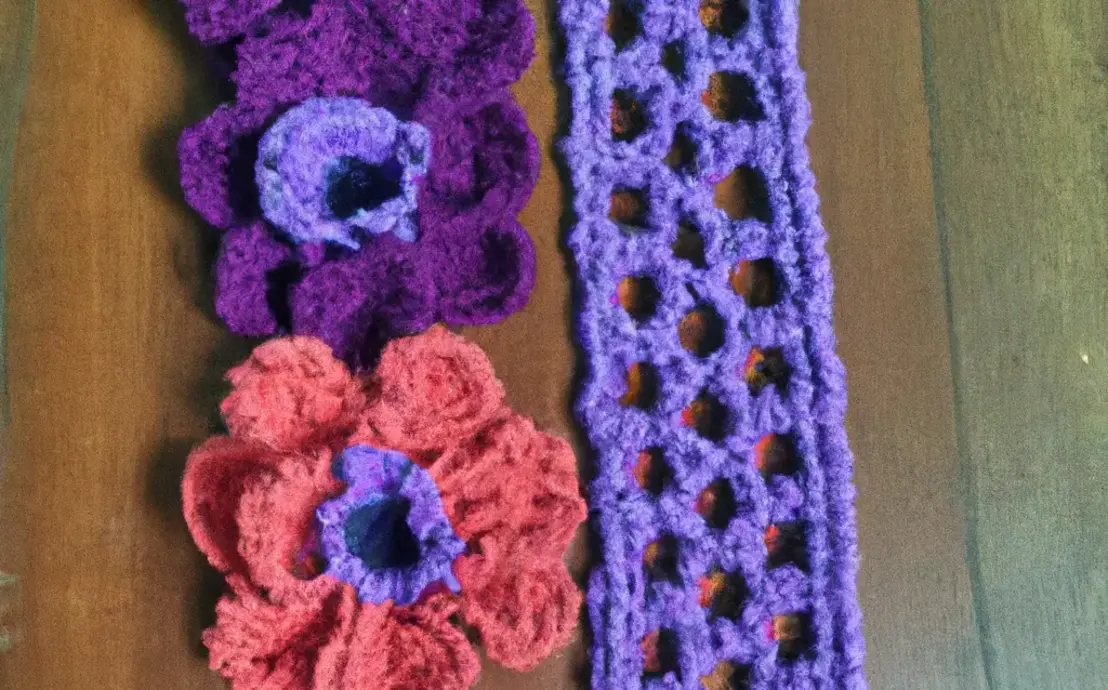 Caminho de mesa de croche com flores