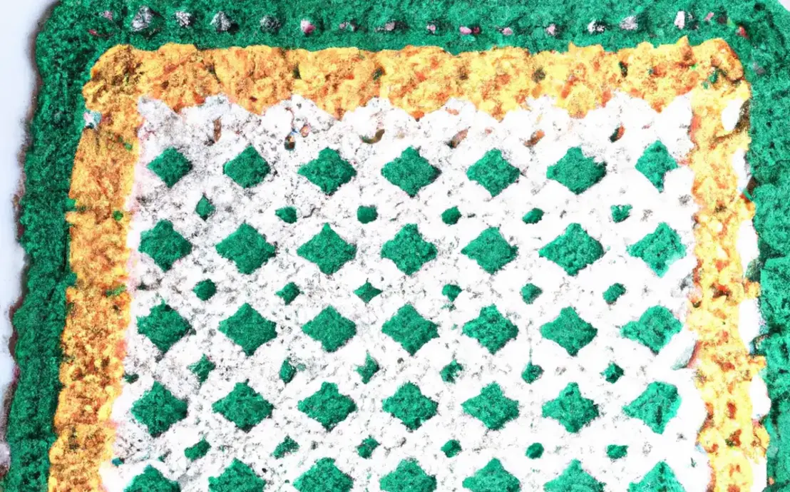 Toalha de croche quadrada com grafico