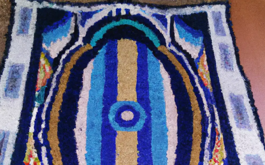 Tapete de croche azul