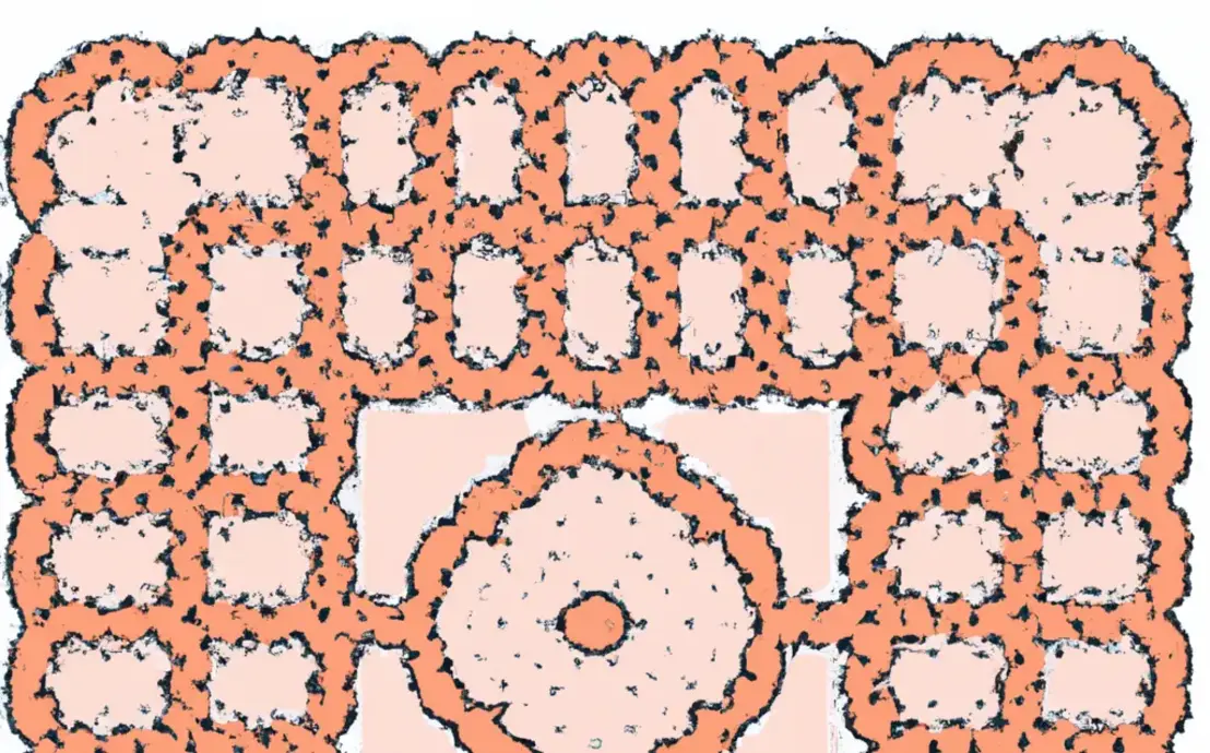 Grafico de tapete de croche quadrado simples