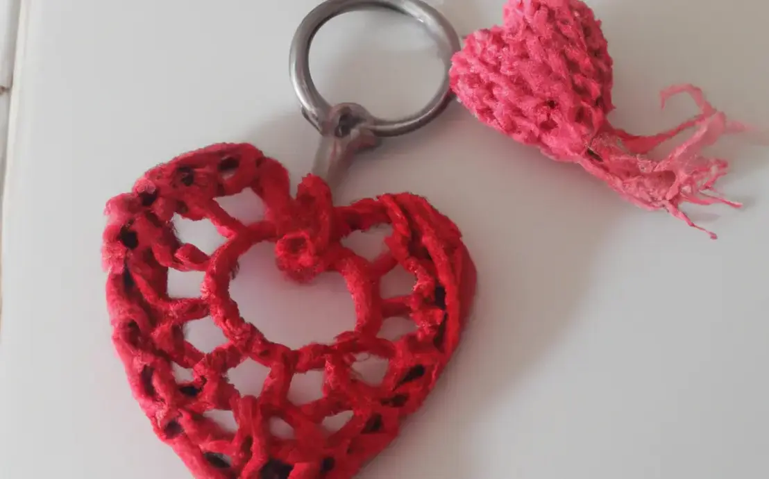 Chaveiros de crochê coração Chaveiros de crochê coração