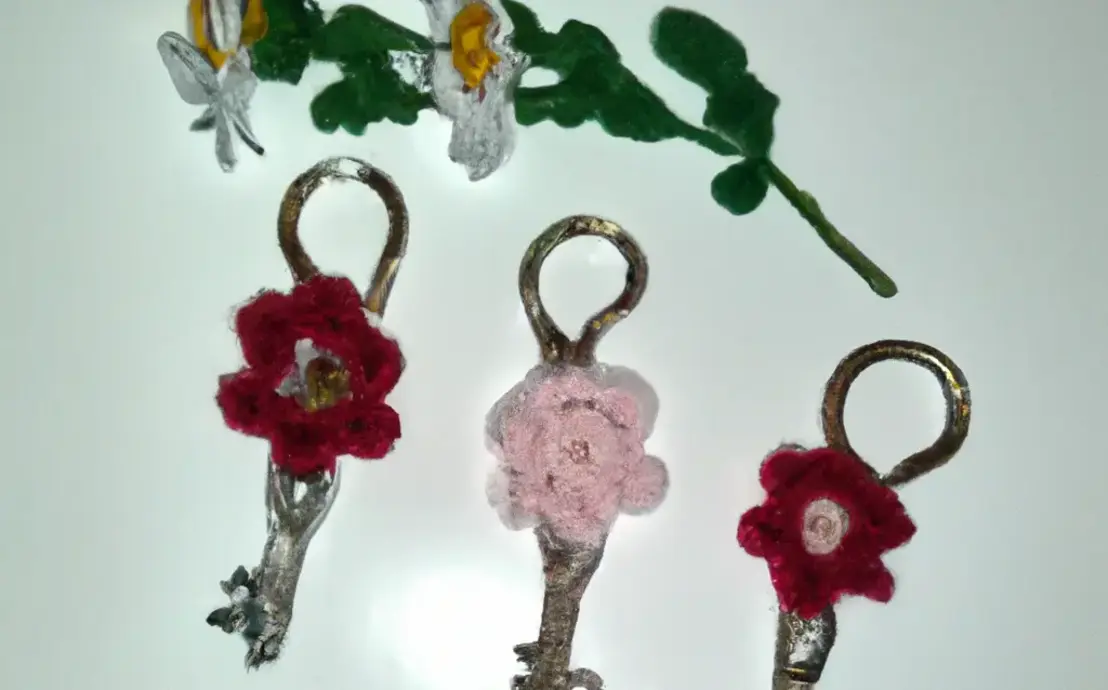 Chaveiro de croche flor