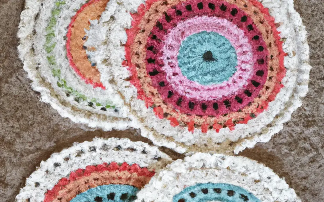 Jogo de tapete de croche para cozinha