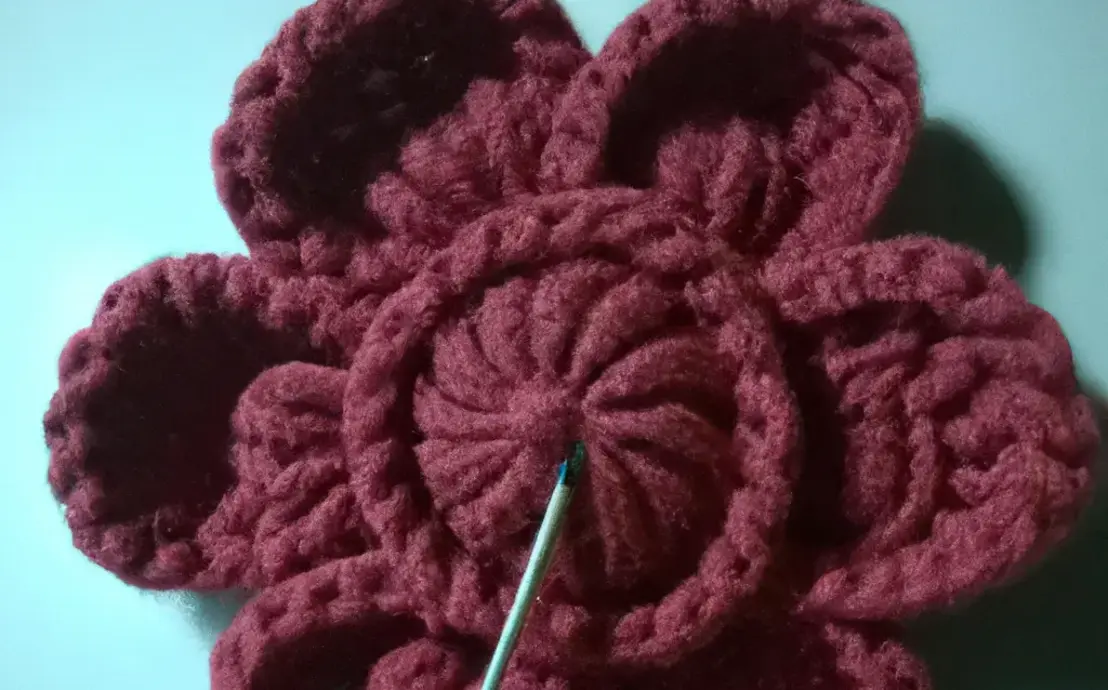 Modelo de flor de crochê