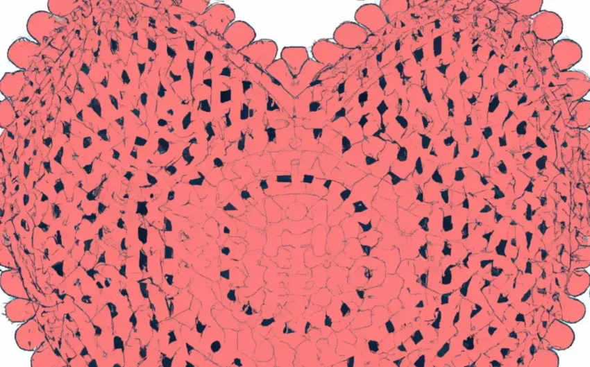 Tapete de coração de crochê