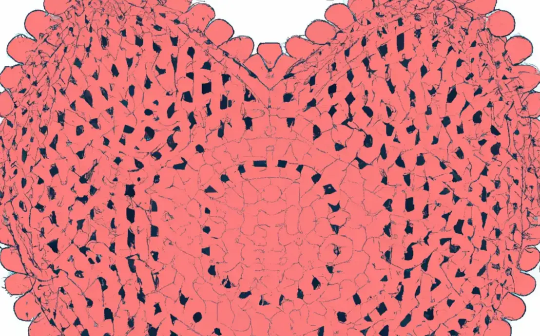 Tapete de coração de crochê