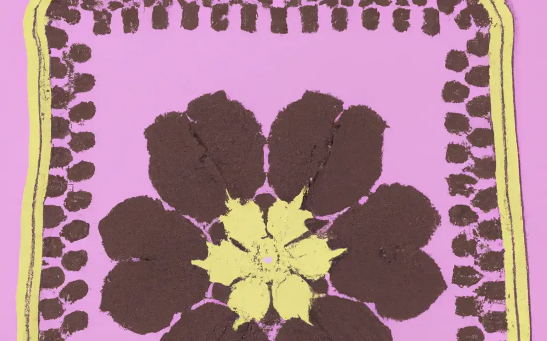 Tapete de crochê com flor