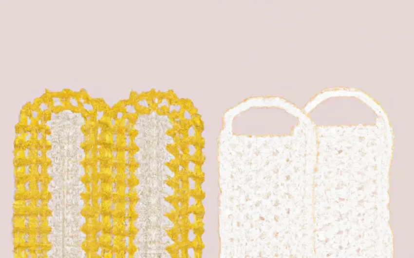 Amostra de bico de crochê para pano de prato