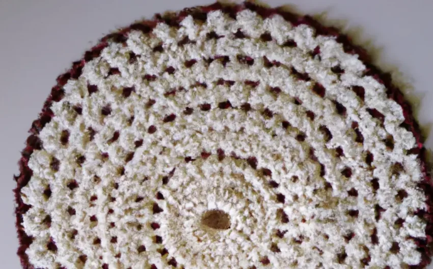 Tapete redondo de crochê para sala