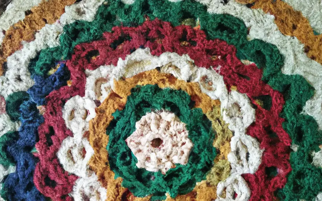 Tapete de crochê colorido