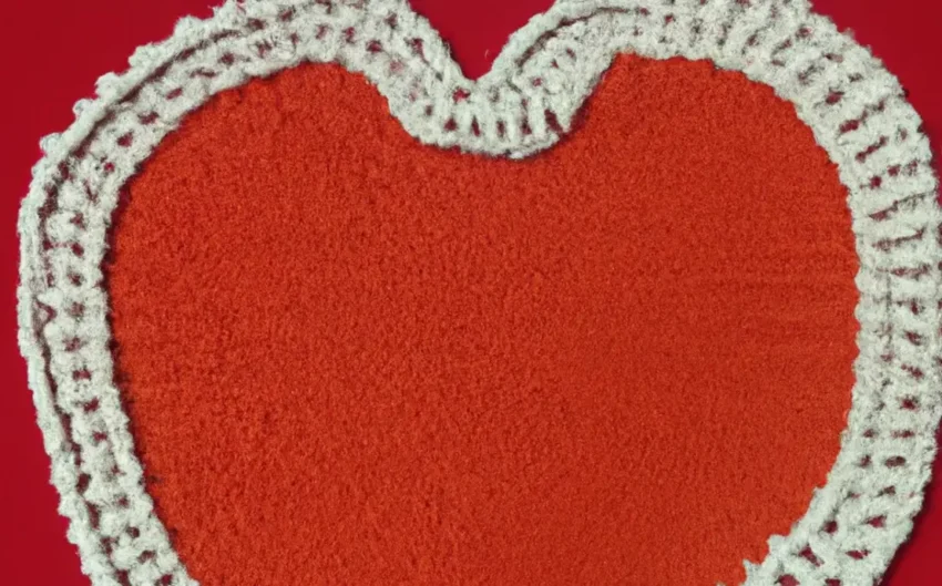 Tapete de crochê coração