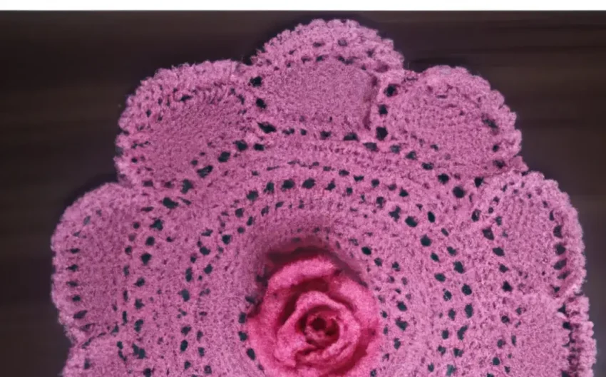 Tapete de croche rosa