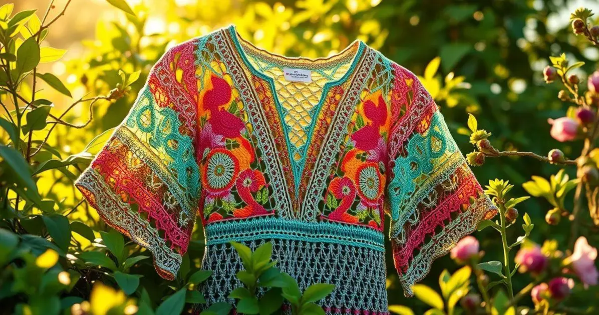 Blusa de Crochê Colorida