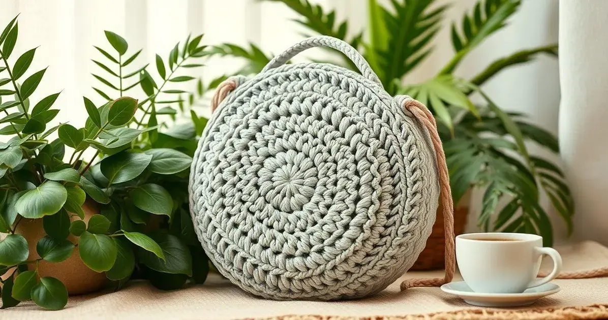 Bolsa de croche redonda
