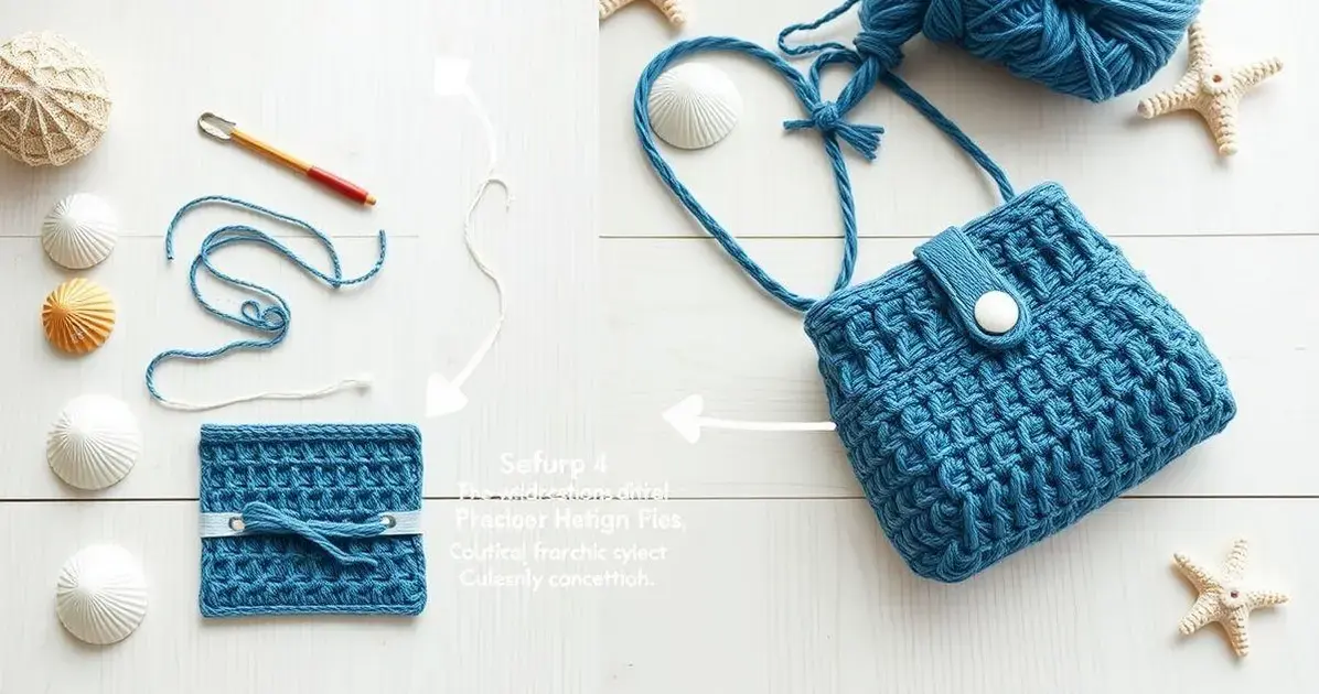 Bolsa de crochê com fio náutico passo a passo