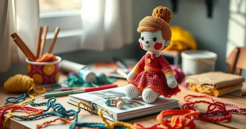 Boneca de crochê amigurumi