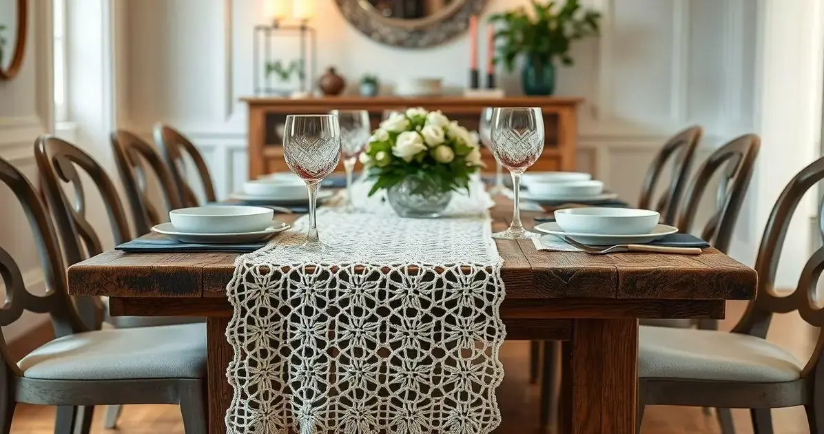 Caminho de mesa chique de crochê