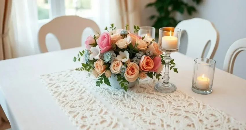 Caminho de mesa chique de crochê