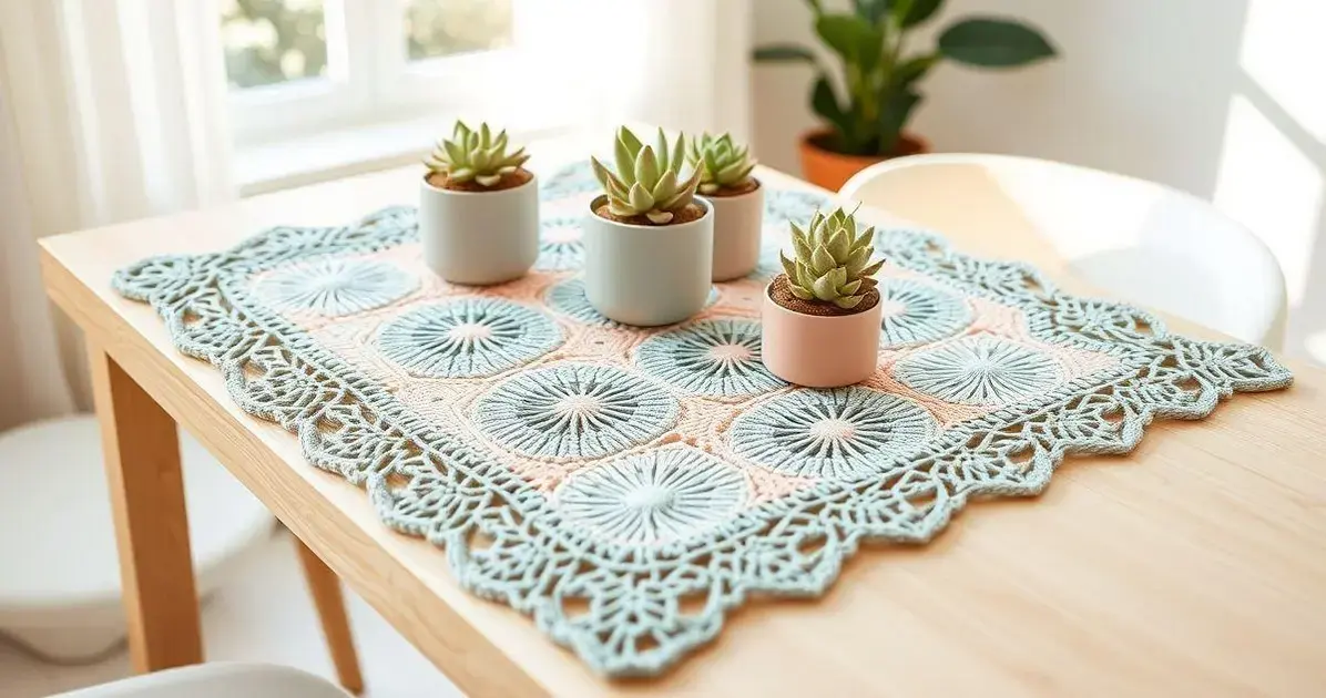 Caminho de mesa crochê moderno