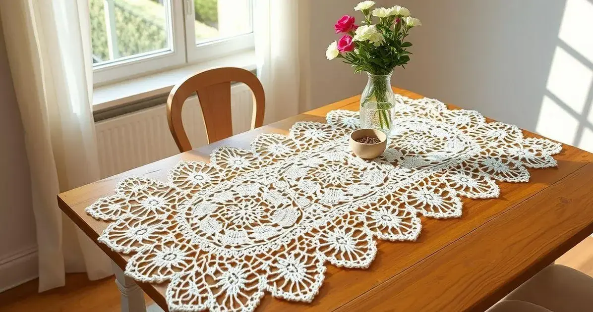 Caminho de mesa em croche passo a passo
