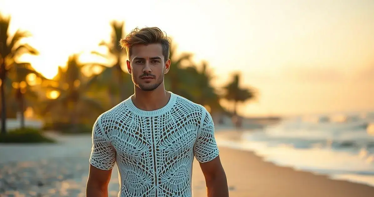 Camisa de croche masculina