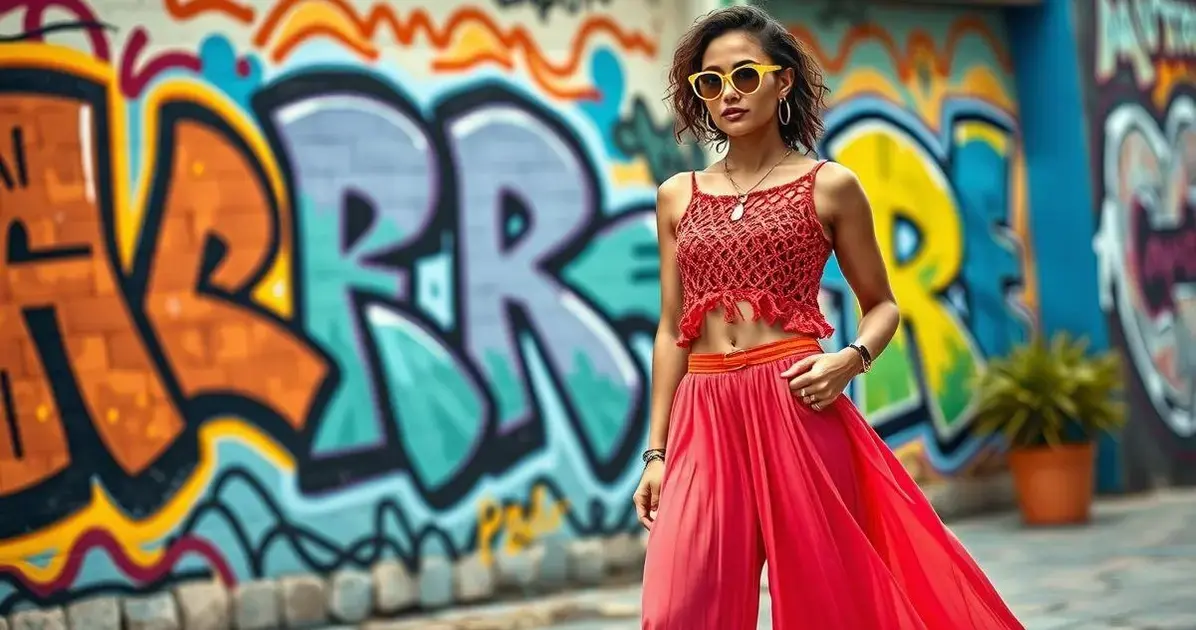 Camiseta de crochê feminina