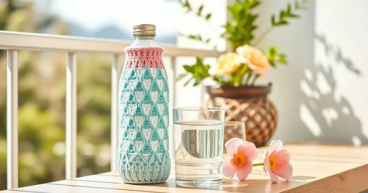 Capa de galao de agua de croche