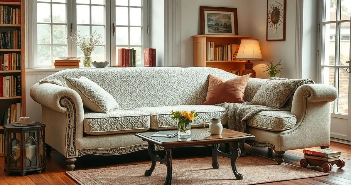 Capa de sofá de crochê