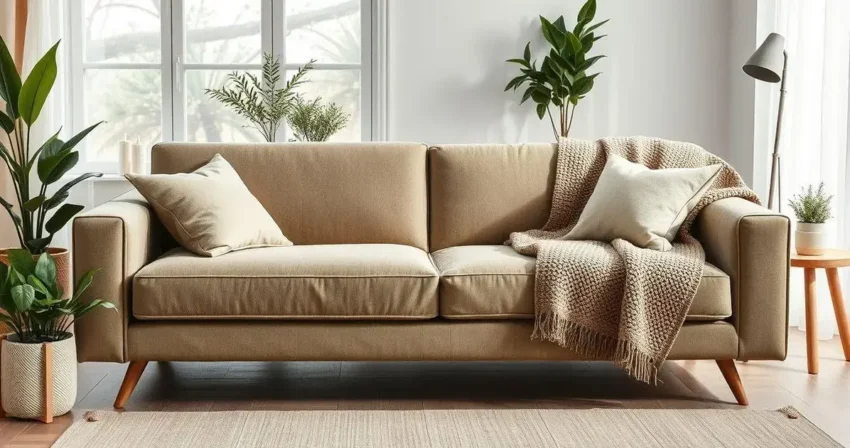 Capa de sofá de crochê