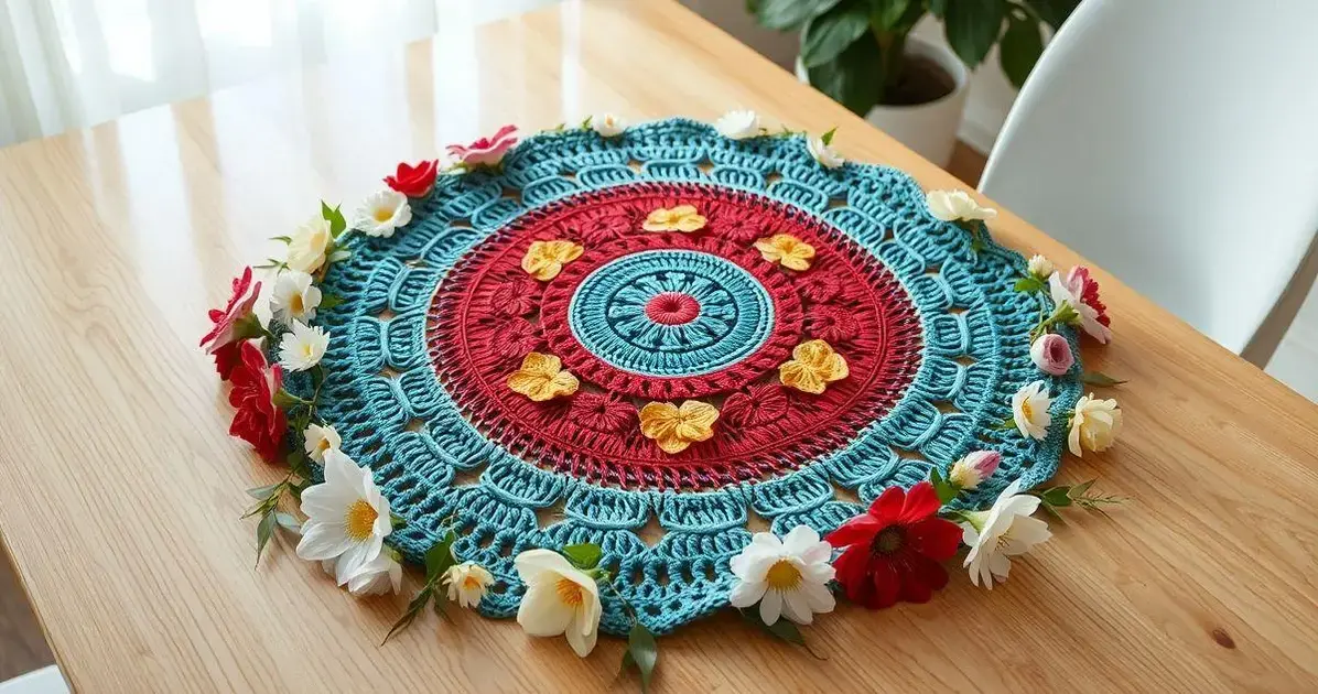 Centro de mesa redondo de croche facil