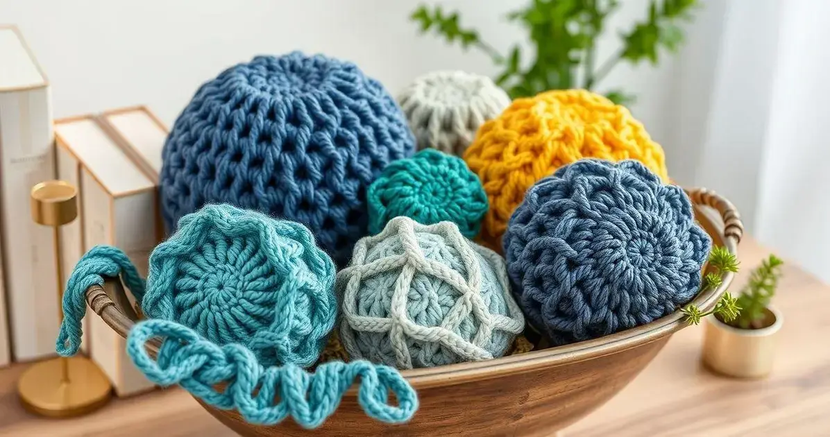 Cestos de croche fio de malha