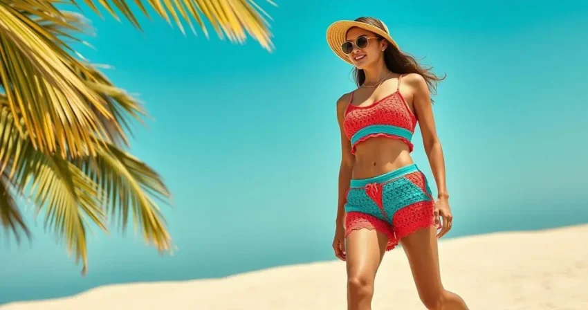 Conjunto de croche short e top