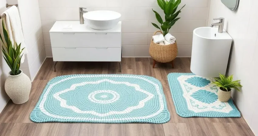 Conjunto de crochê para banheiro