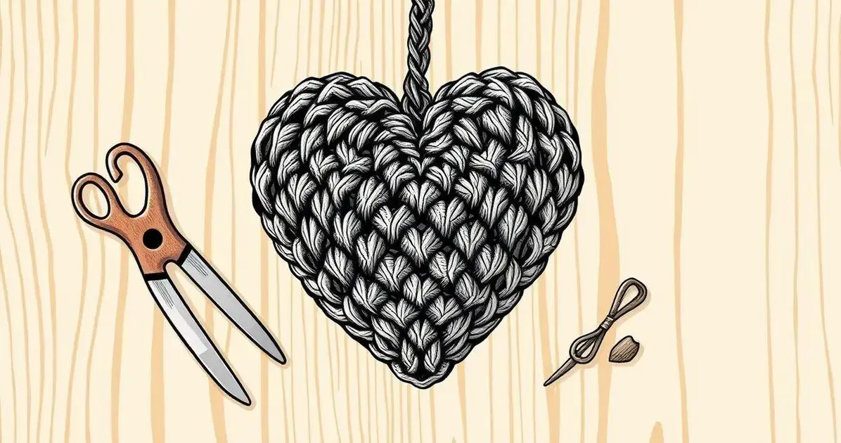 Coração de croche chaveiro