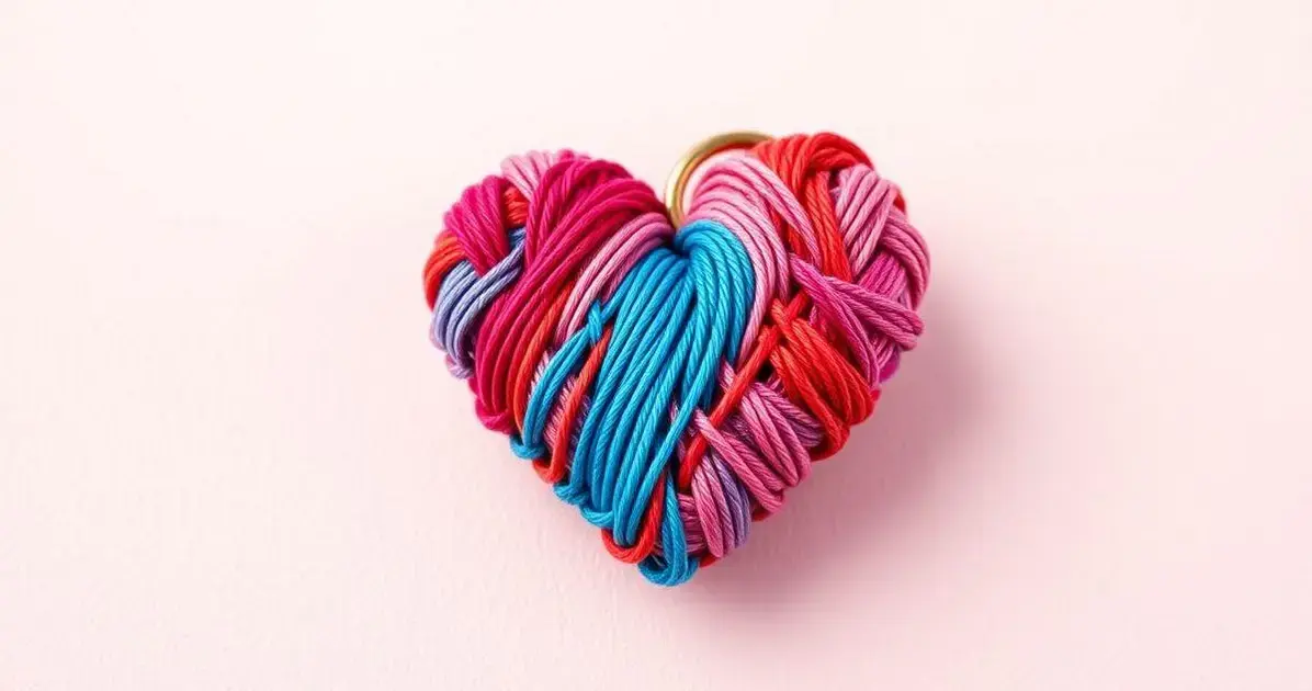 Coração de croche chaveiro