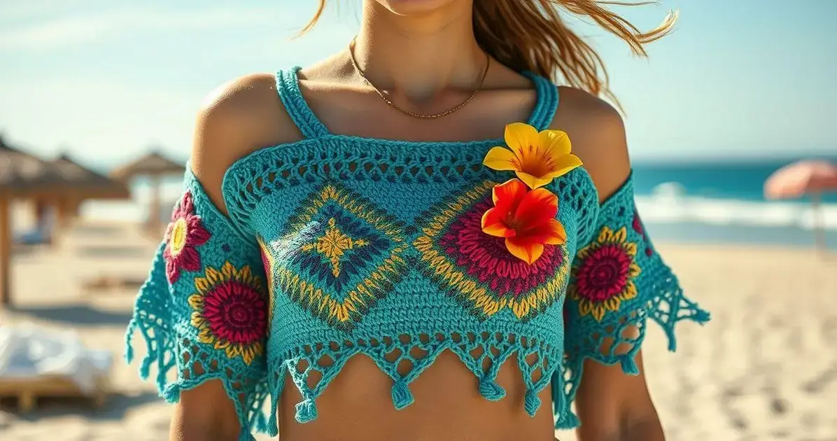 Cropped de croche diferente